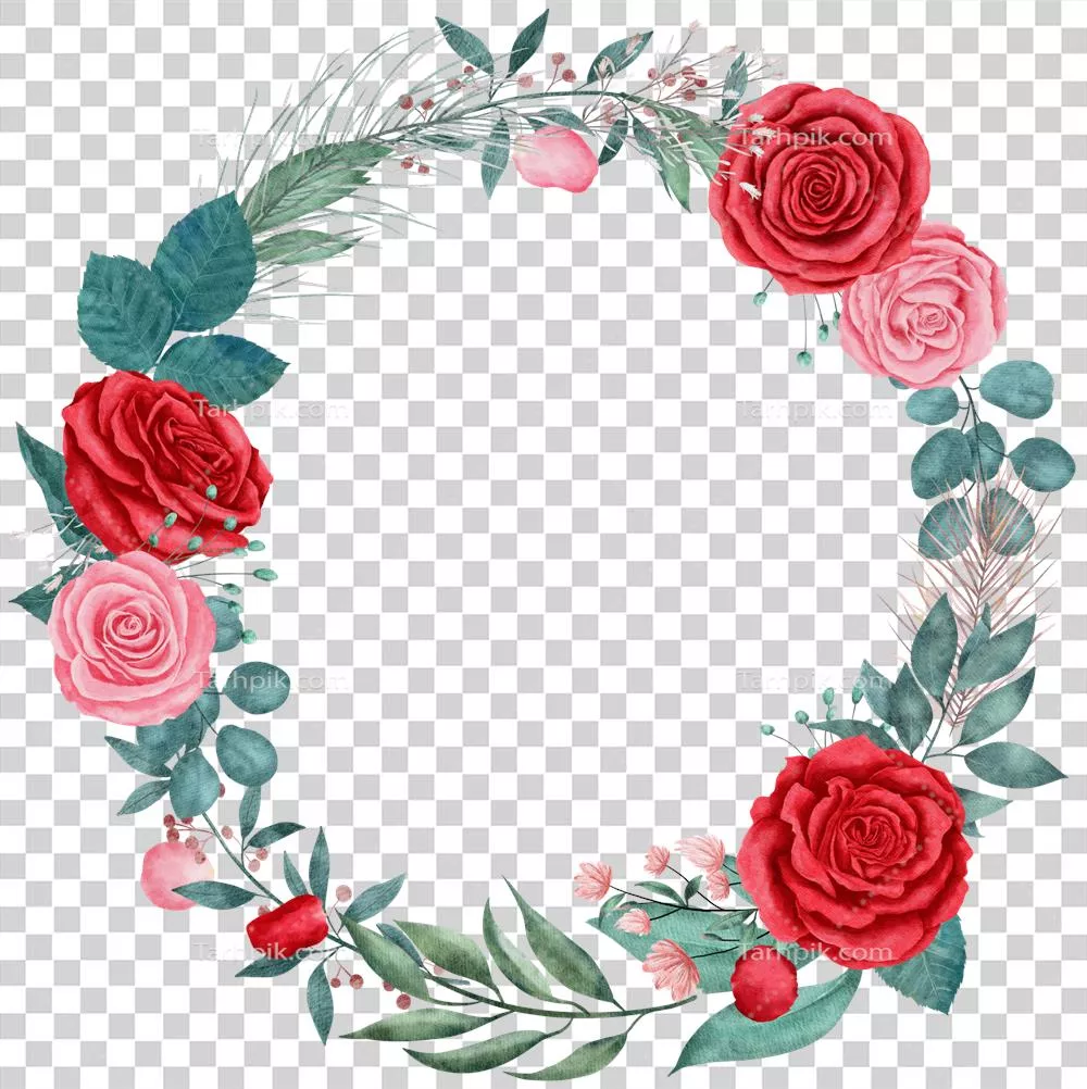 حلقه گل رز آبرنگی برای روز ولنتاین با طراحی زیبا و رمانتیک