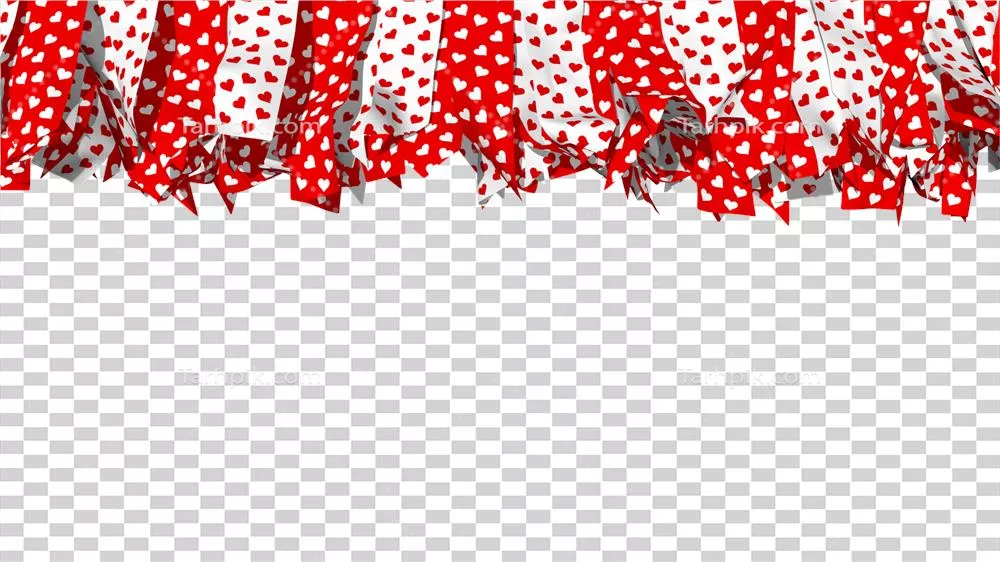 قلب‌های مختلف برای روز ولنتاین از نوار پارچه‌ای آویزان | طراحی سه‌بعدی زیبای عاشقانه