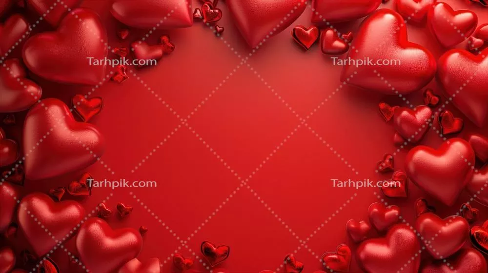 پوستر عاشقانه روز ولنتاین با طراحی هوش مصنوعی و فضای بزرگ برای متن