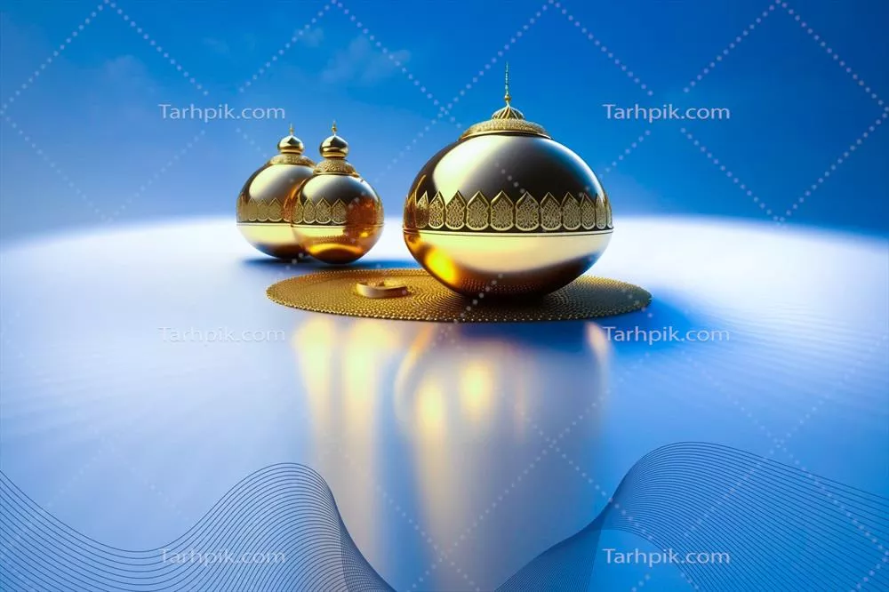 تصویر سه بعدی مسجد و چراغ ویژه رمضان کریم برای طراحی بنر رسانه های اجتماعی