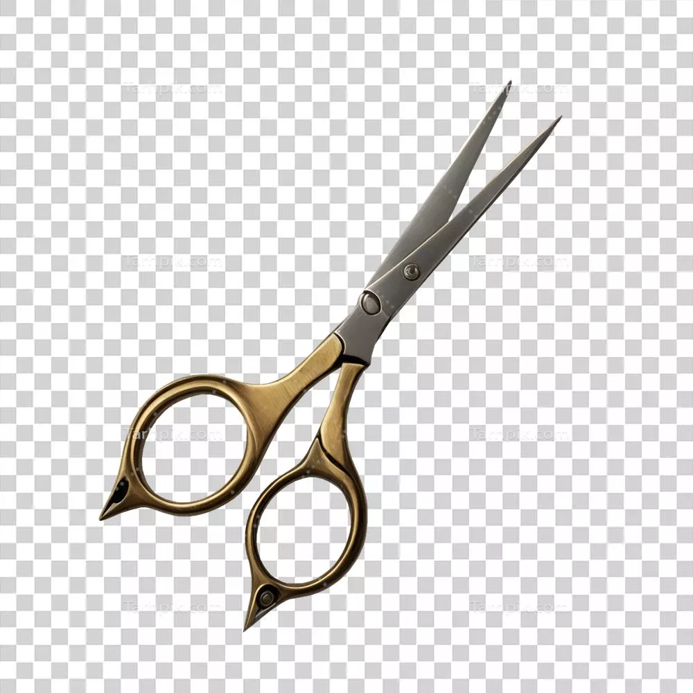 قیچی واقع‌گرایانه با پس‌زمینه شفاف و جداشده