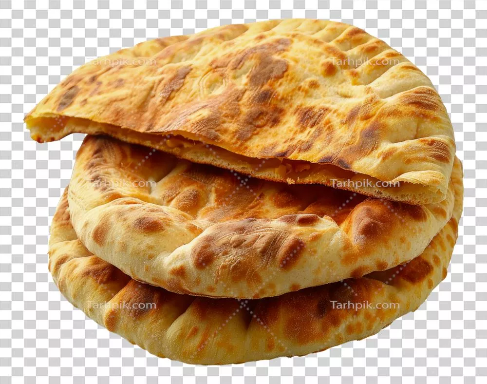 نان پیتا تازه و تنهایی برش خورده برای استفاده در اشخاص مختلف