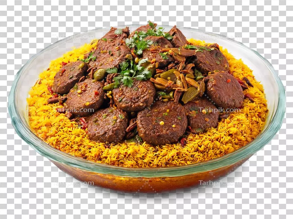 خورشت بره مراکشی با ادویه جات غنی و گوشت نرم در ظرف شیشه‌ای شفاف