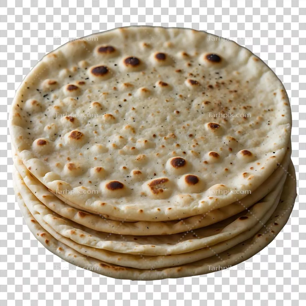 پشته‌ای واقع‌گرایانه از نان تورتیلای آردی مناسب برای بلاگ‌های غذایی و منوها