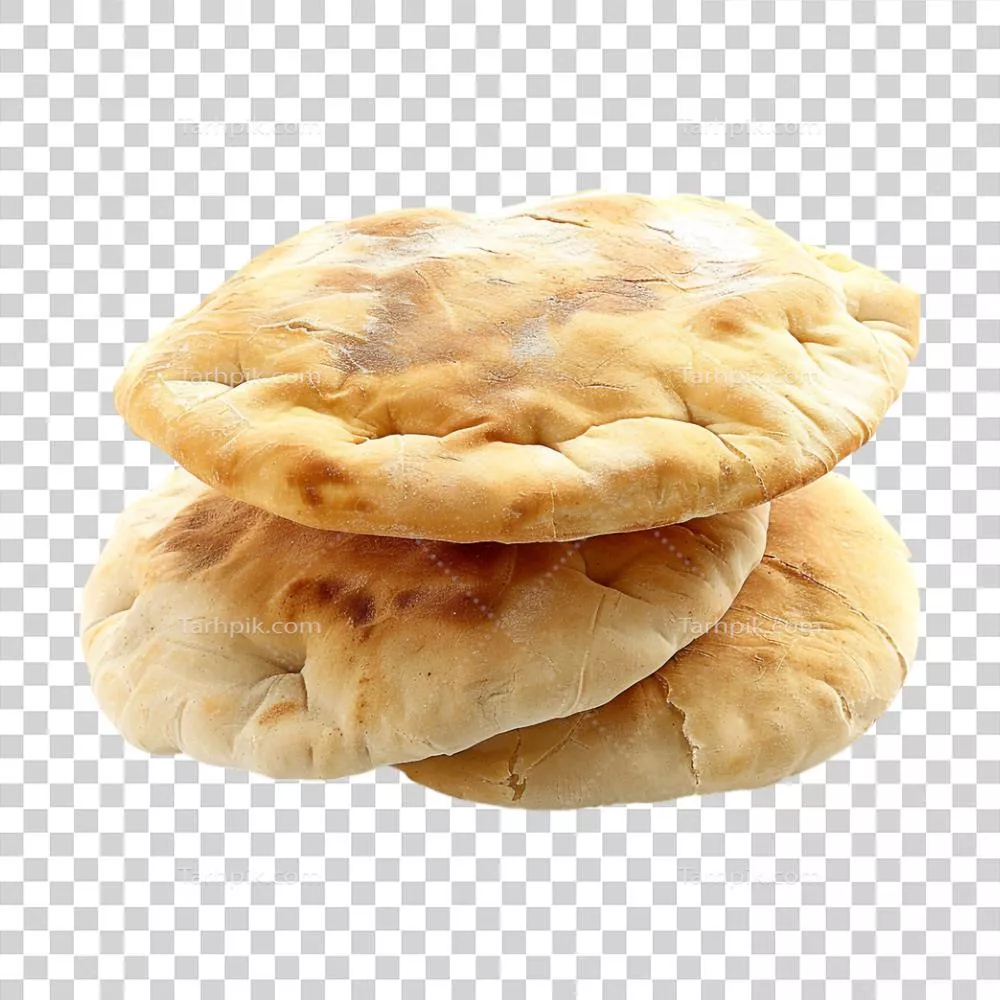 نان سفید گرد بر روی زمینه شفاف با کیفیت بالا
