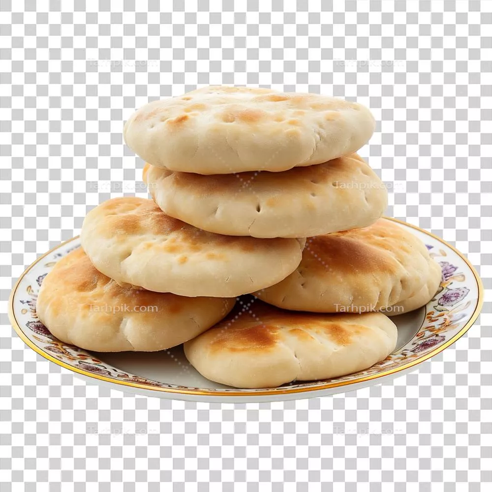 نان عربی خوشمزه و دستساز با طراحی هوش مصنوعی در پسزمینه شفاف