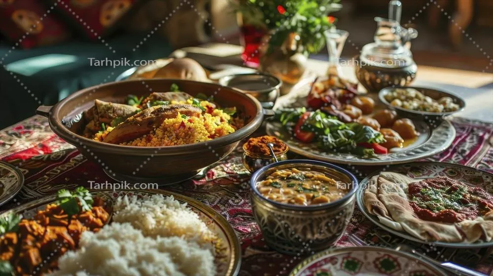 غذای سنتی تهیه شده توسط هوش مصنوعی برای افطار در زمان رمضان