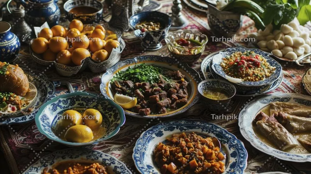 غذاهای سنتی تهیه شده توسط هوش مصنوعی برای افطار در زمان رمضان