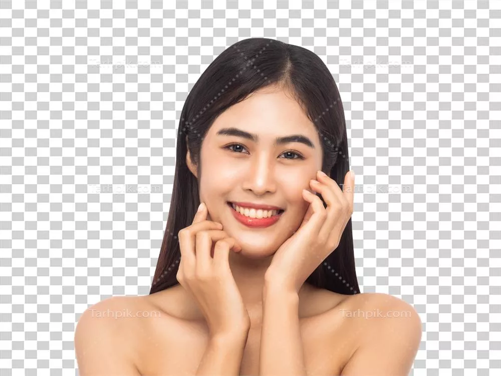 زنی زیبا و جوان از آسیا با پوستی تمیز و تازه - مفهوم زیبایی