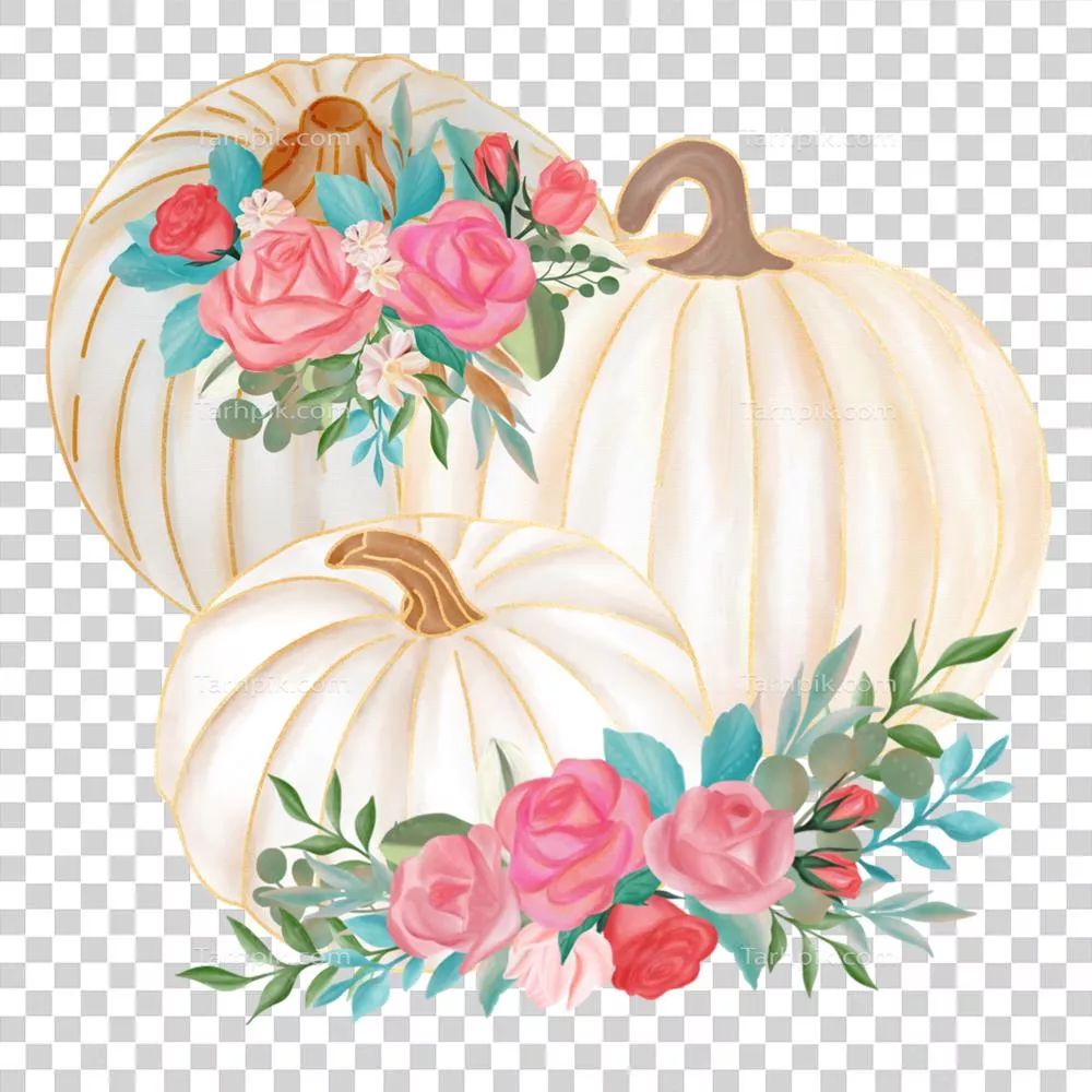 تزیین فصلی پاییز با کدو حلوایی و دسته گل زیبا