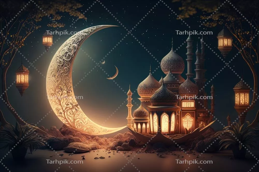 تصویرسازی背景 جشن رمضان کریم با استفاده از هوش مصنوعی و تولید نسل جدید