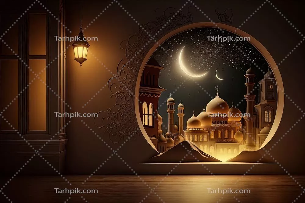 پس‌زمینه جشنواره رمضان کریم: نقاشی تولیدی با هوش مصنوعی