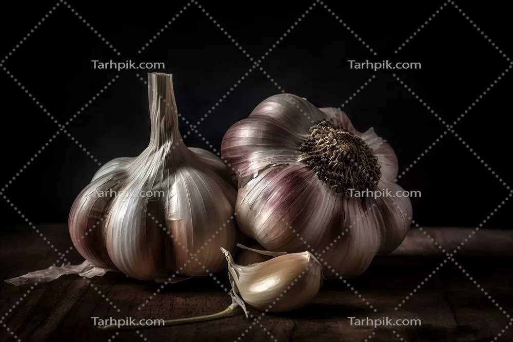 سر یک حبه سیر نزدیک به هم - تصویر تولید شده با هوش مصنوعی