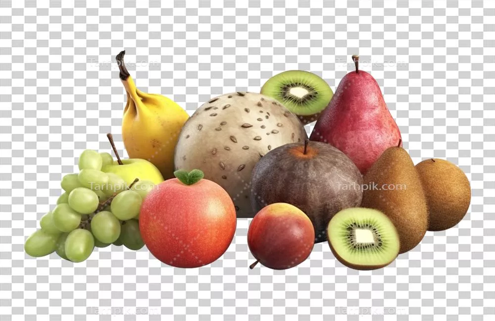 سبد میوه: مجموعه‌ای از تمام میوه‌های متنوع و خوشمزه