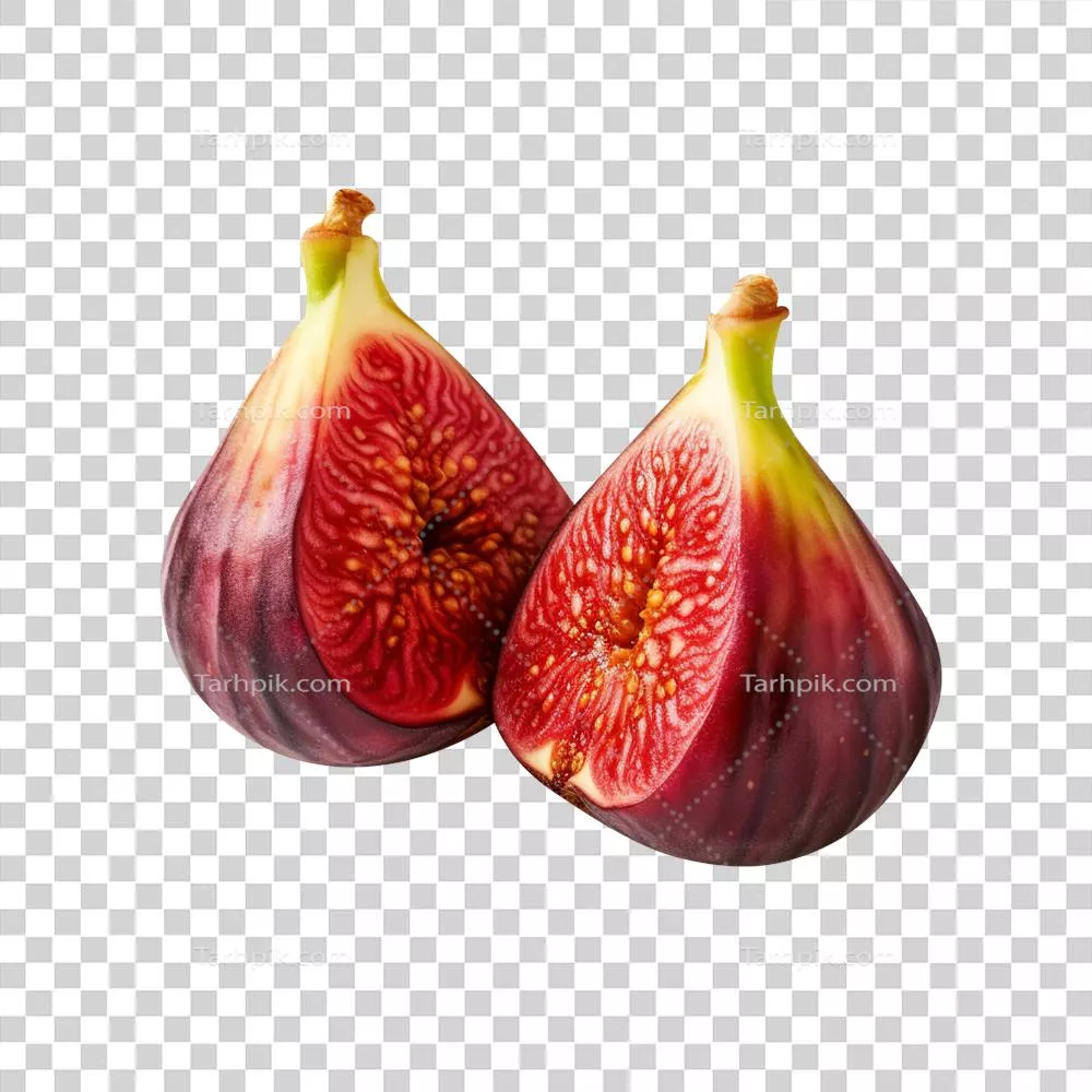 انجیر تازه و خوشمزه بر روی پسزمینه شفاف و خنک جدا شده است