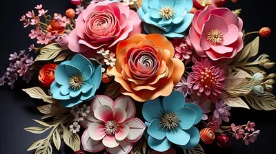 طراحی سه بعدی گل رنگارنگ با استفاده از هوش مصنوعی و فناوری مدرن