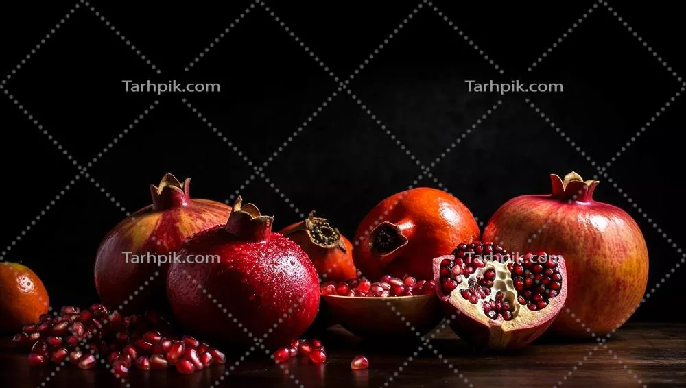 تصویر هندسی پایدار از انارهای خوشمزه به صورت هوش مصنوعی طراحی شده