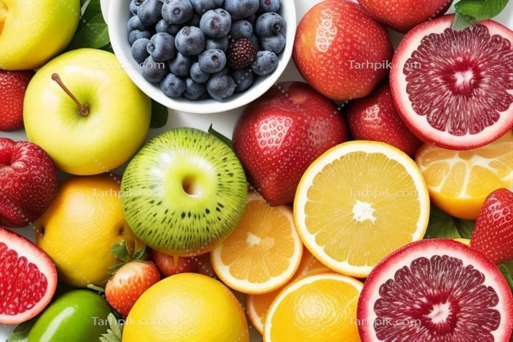 البته، پس زمینه میوه های تولید شده توسط هوش مصنوعی - حرفه ای و جذاب