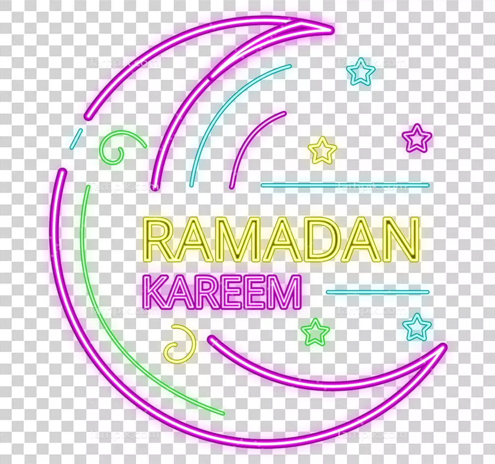طراحی نئون ماه رمضان با جلوههای زیبا و رنگارنگ