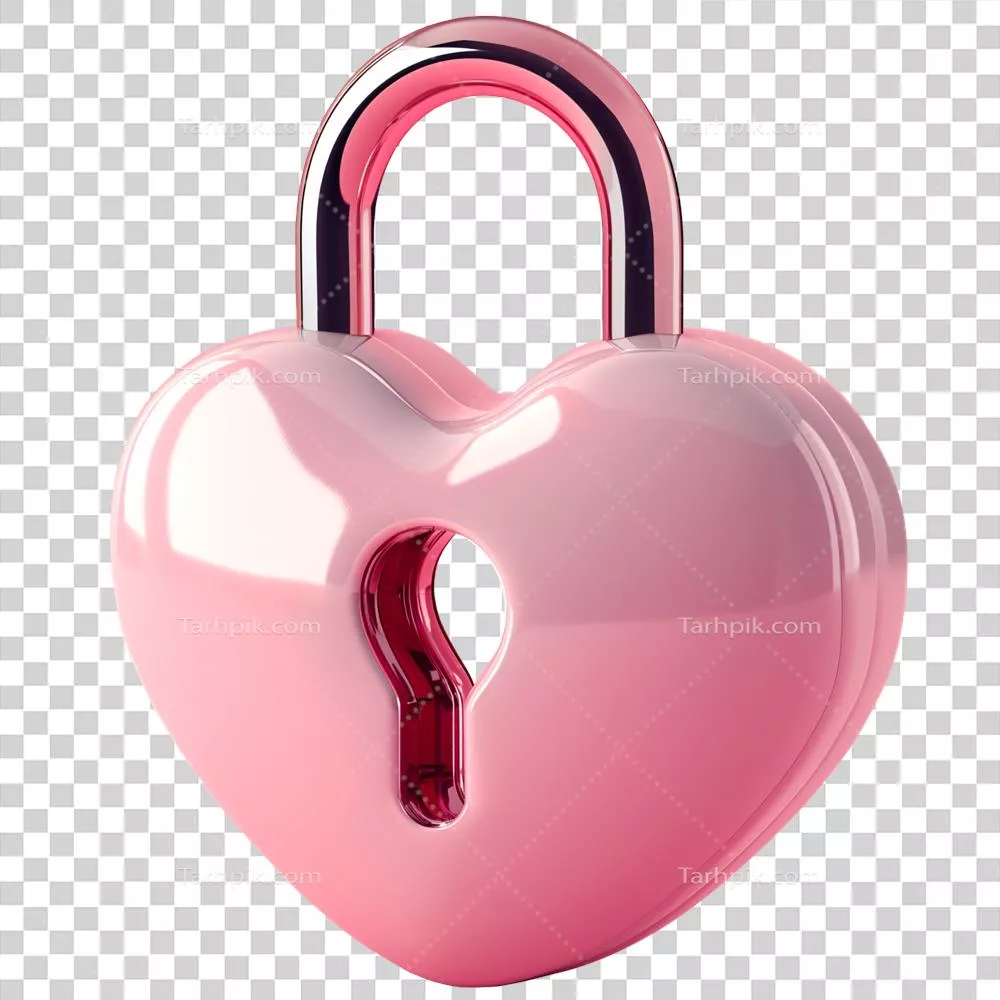 طراحی سه بعدی قفل قلبی شکل تولید شده با هوش مصنوعی برای روز ولنتاین و سالگردها