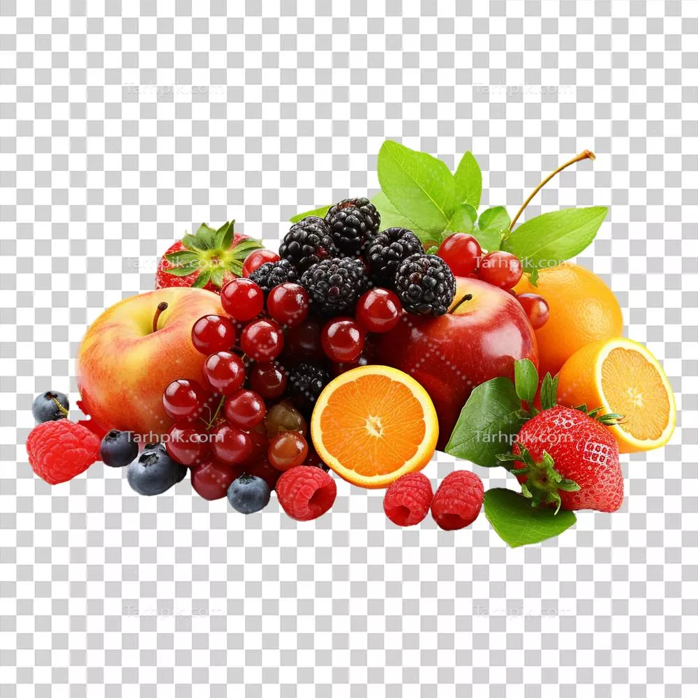 ترکیب میوه‌های تازه و رنگارنگ به صورت جداگانه