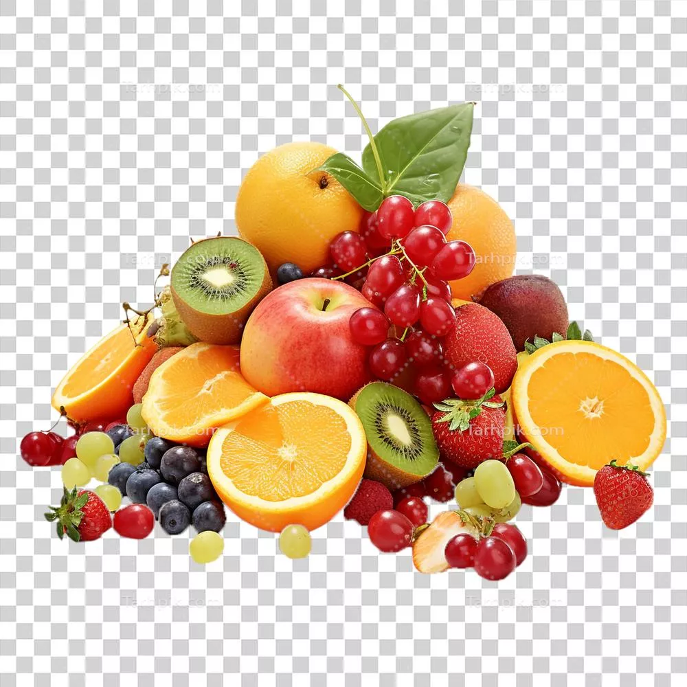 مخلوط میوههای تازه و رنگارنگ، مناسب برای دسر و نوشیدنی