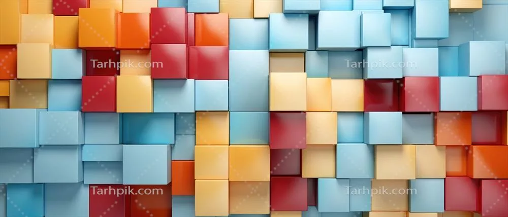 طراحی دیوار با بافت های براق سه بعدی انتزاعی و رنگ های پاستلی درخشان