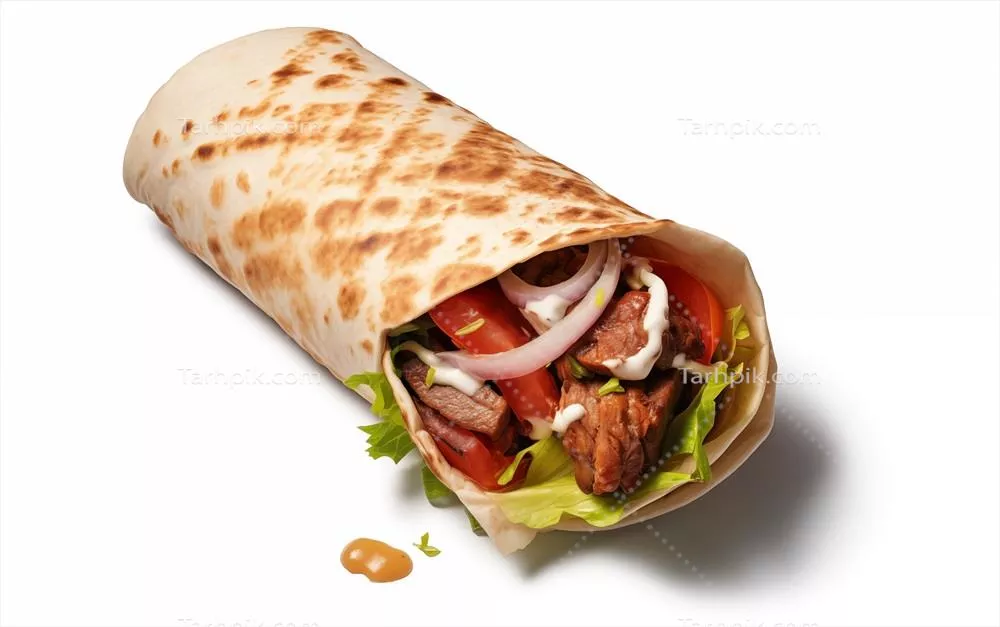 کباب سرخ شده و کبابی خوشمزه تولید شده با هوش مصنوعی در پس زمینه سفید