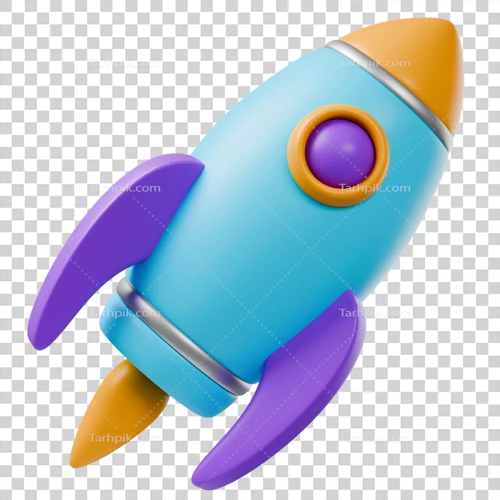 رندر سهبعدی رنگ پاستلی موشک برای استارتاپهای تجاری
