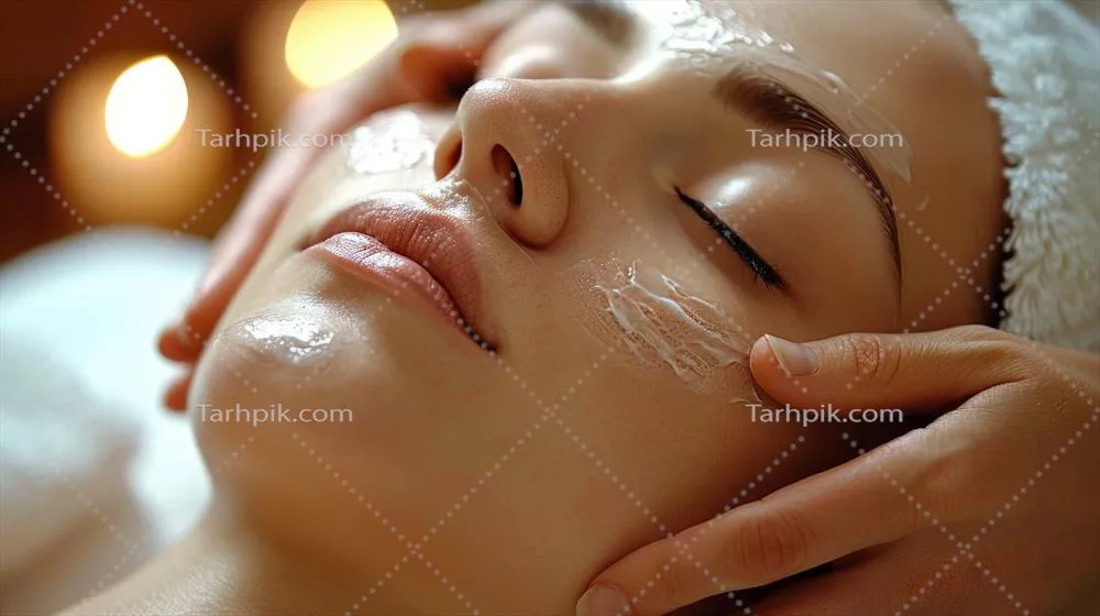 زن هوش مصنوعی در حال دریافت ماسک صورت: تجربه ای نوین در زیبایی