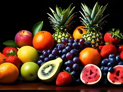 انواع مختلف میوههای تازه تولید شده با استفاده از هوش مصنوعی