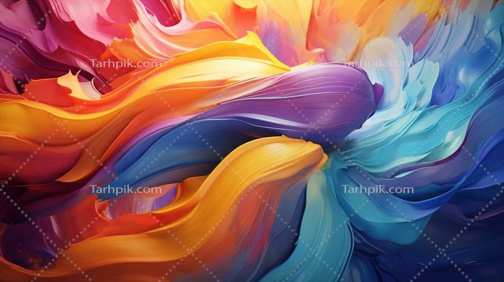 تصویرسازی مدرن با رنگ روغن از هنر انتزاعی با افکت سهبعدی
