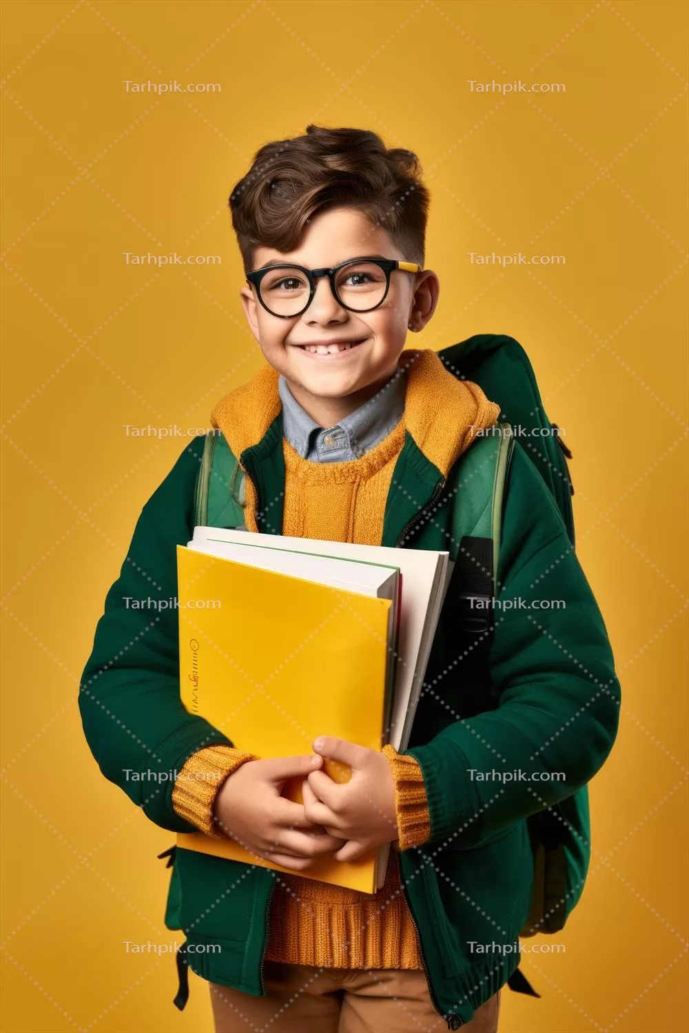 بازگشت به مدرسه: تصویر کودک با کولهپشتی و کتابها