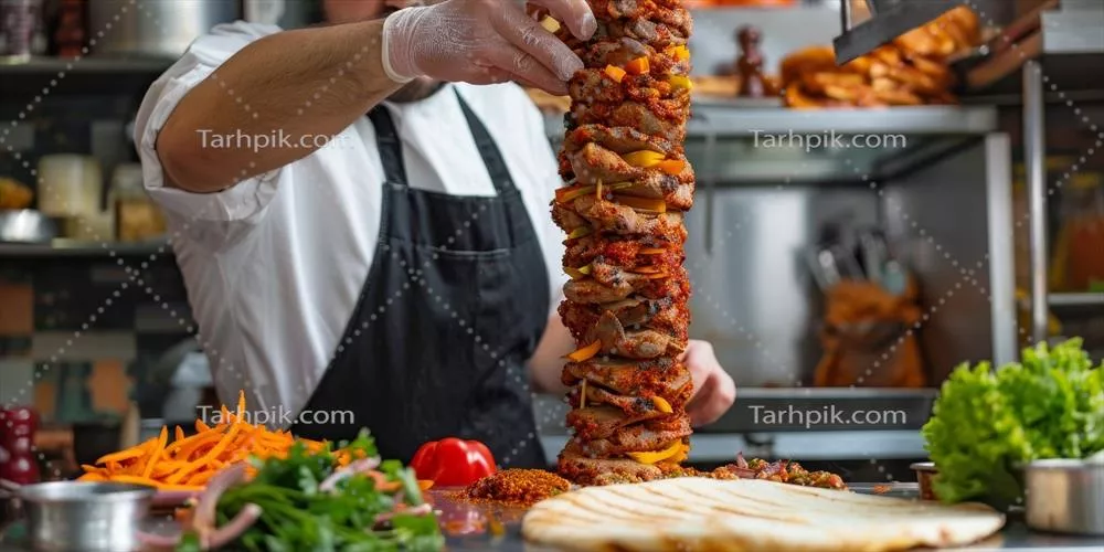 کباب شاورما خوشمزه و لذیذ با ادویه های خاص و طعمهای جذاب