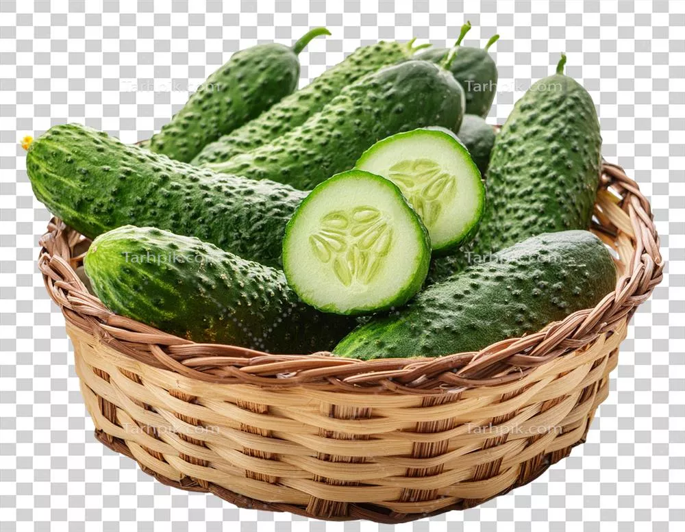 خیار شیرین و تازه با پسزمینه شفاف برای عکسهای زیبا