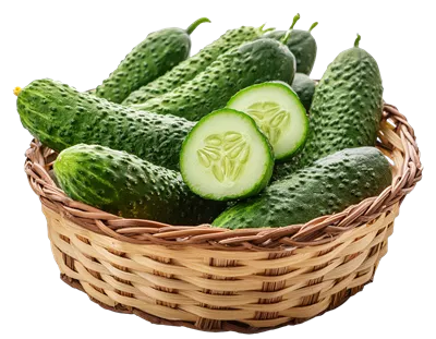 خیار شیرین و تازه با پسزمینه شفاف برای عکسهای زیبا