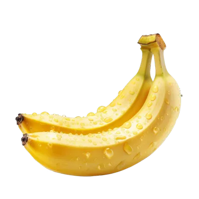موز به طور جداگانه بر روی پس‌زمینه شفاف قرار گرفته است