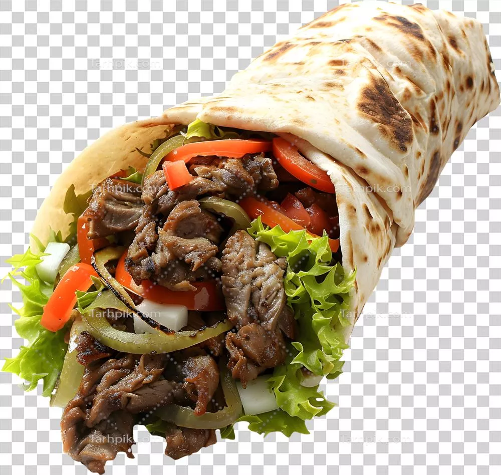 Wrapی خوشمزه با گوشت و سبزیجات تازه برای لذت بردن از طعم‌ها