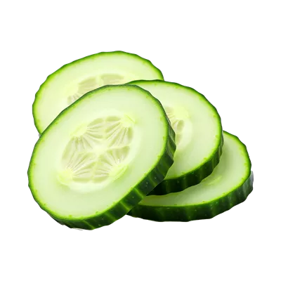 برش خیار تازه در پس زمینه شفاف و زیبا