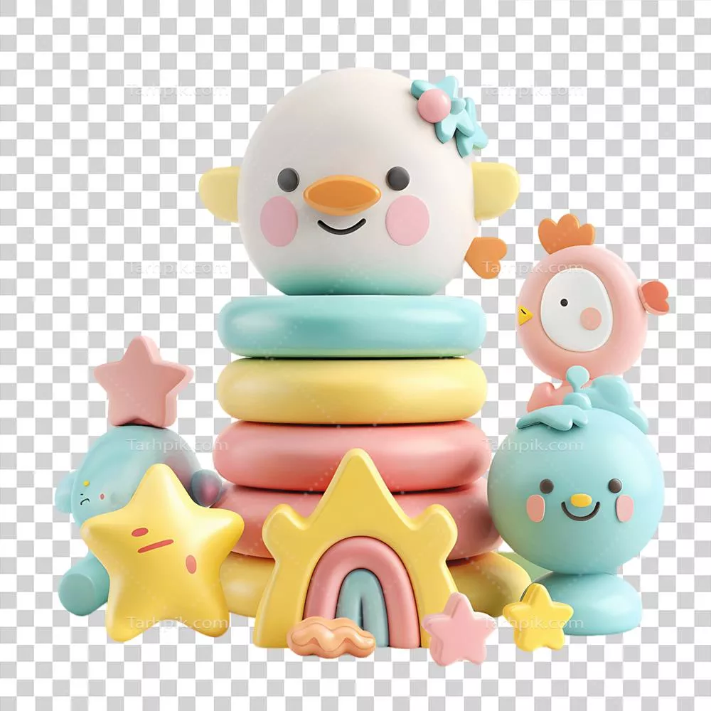 آیکون اسباب بازی نوزاد به صورت شفاف سه بعدی