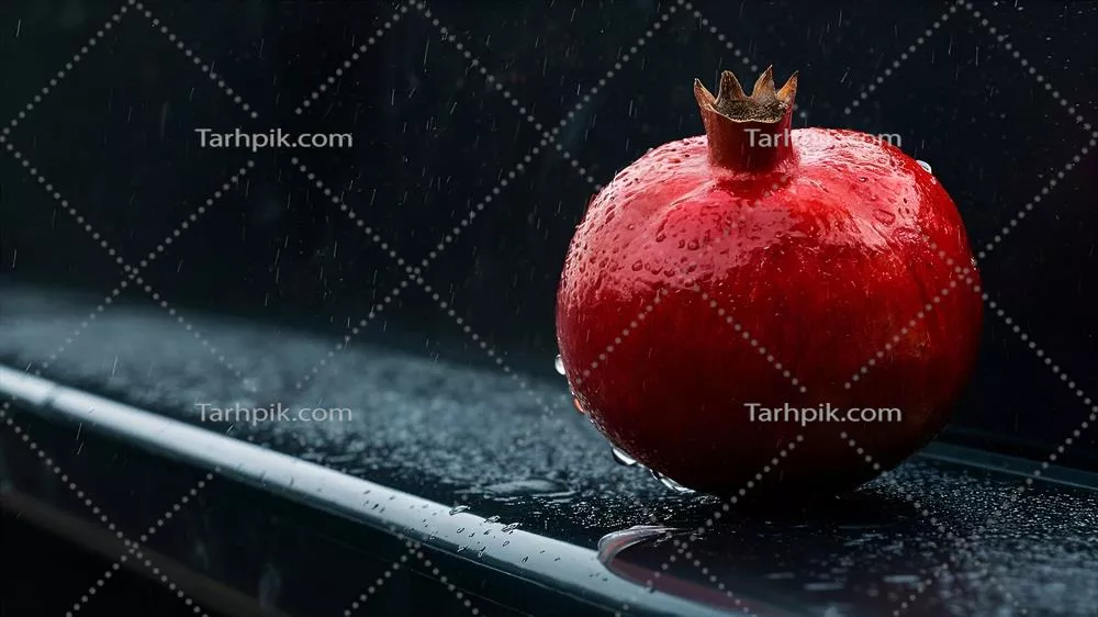رمانتیکترین دانههای انار قرمزرنگ بر روی سطح مشکی