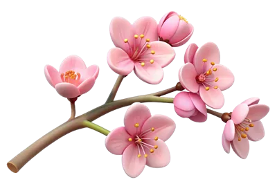 طراحی سهبعدی شاخهای گل گیلاس با جزئیات زیبا و طبیعی