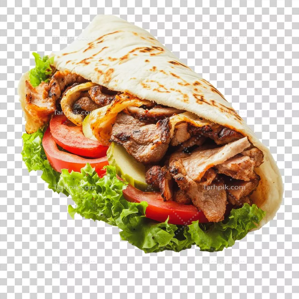 نوشیدنی دلپذیر:.wrap با گوشت گریل شده و سبزیجات خوشمزه