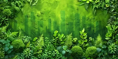 مدل سه بعدی مفهوم شهر سبز با فضایی برای درج متن