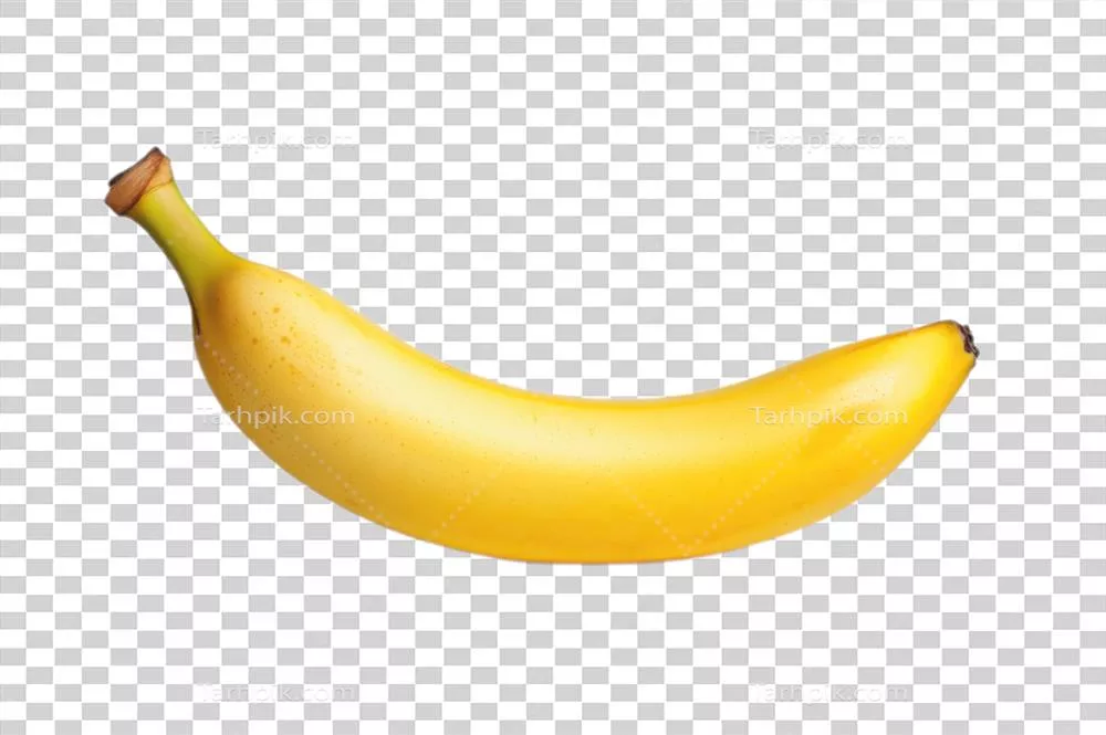 موز جداشده بر روی پسزمینه شفاف با مسیر برش و عمق میدان کامل