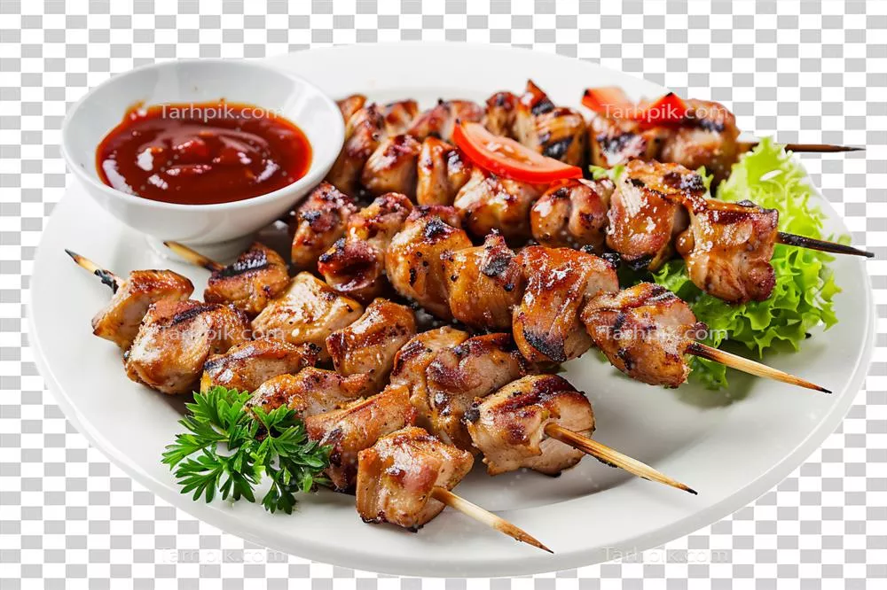 کباب مرغ باربیکیو همراه با سس تند و خوشمزه