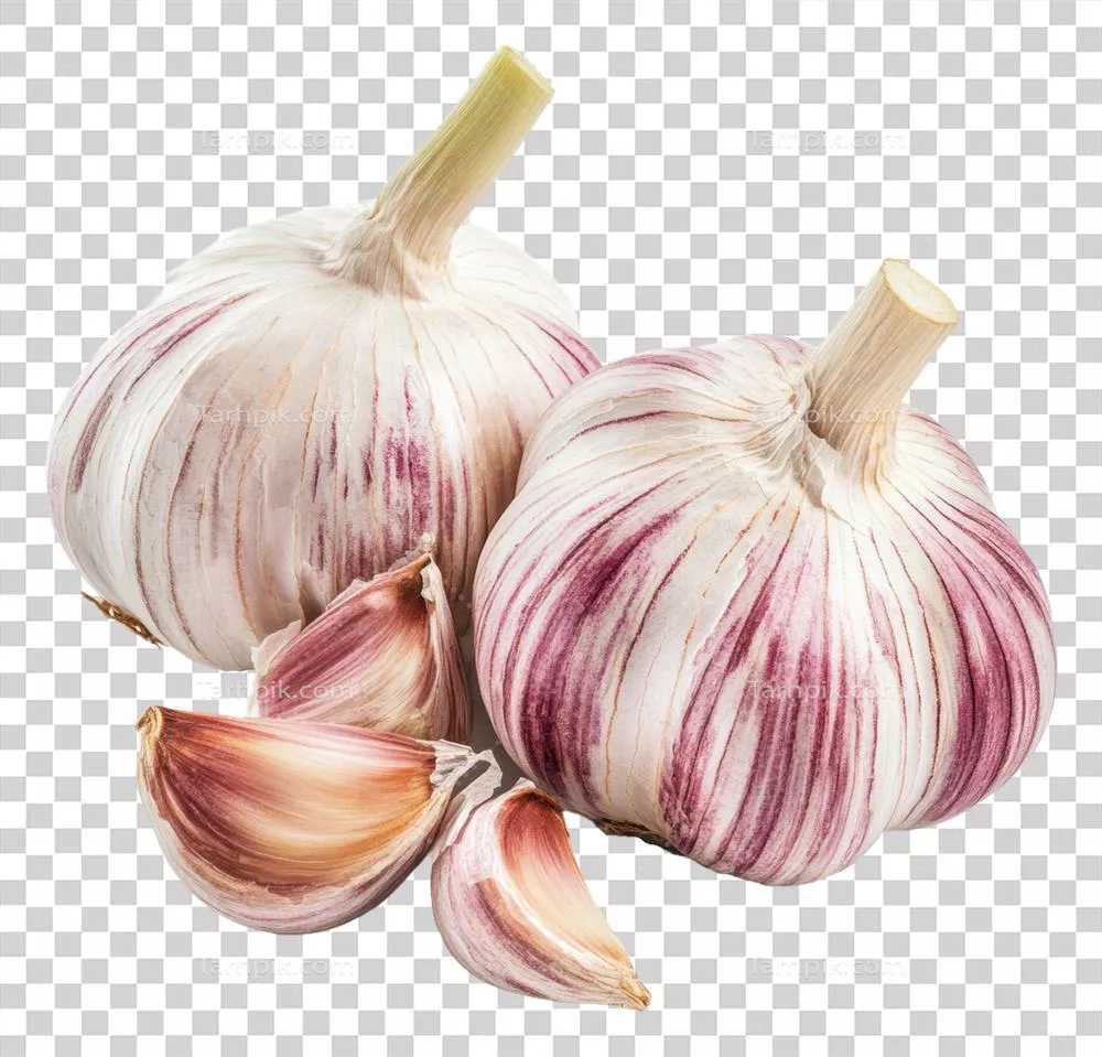 سیر و بذرهای آن بر روی پسزمینه سفید، مناسب برای طراحی و مقالات