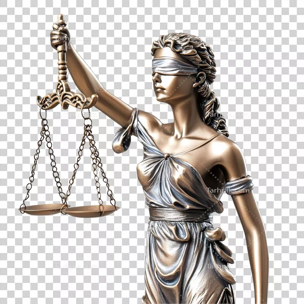 زن عدالت با چشم بسته و ترازوی عدالت؛ نماد بیطرفی در سیستم قضائی