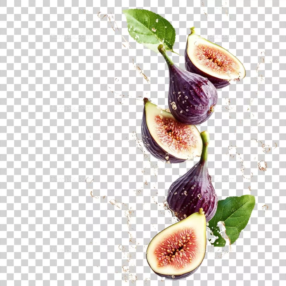 انگورهای ارگانیک تازه که با آب میوه تر و تمیز روی زمینه شفاف ریخته شدهاند