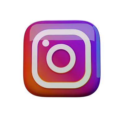 آیکون سه بعدی براق برای اینستاگرام با طراحی جذاب و مدرن